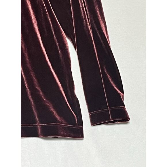 Susan Graver Velvet Turtleneck Womens 1X Purple Burgundy Long Sleeve Pullover - Picture 4 of 13